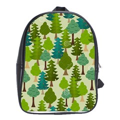 Seamless-forest-pattern-cartoon-tree School Bag (xl) by nateshop