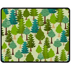 Seamless-forest-pattern-cartoon-tree Double Sided Fleece Blanket (medium) 