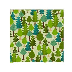 Seamless-forest-pattern-cartoon-tree Square Satin Scarf (30  X 30 ) by nateshop