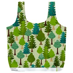 Seamless-forest-pattern-cartoon-tree Full Print Recycle Bag (xxxl) by nateshop