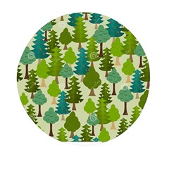 Seamless-forest-pattern-cartoon-tree Mini Round Pill Box (pack Of 3) by nateshop