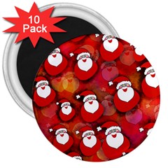 Seamless-santa Claus 3  Magnets (10 Pack)  by nateshop