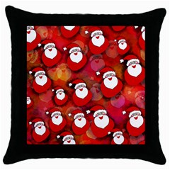 Seamless-santa Claus Throw Pillow Case (black) by nateshop