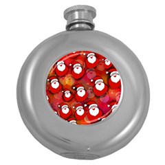 Seamless-santa Claus Round Hip Flask (5 Oz) by nateshop