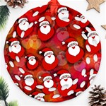 Seamless-santa Claus Round Filigree Ornament (Two Sides) Front