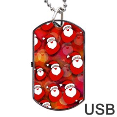 Seamless-santa Claus Dog Tag Usb Flash (two Sides) by nateshop