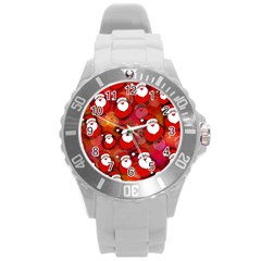 Seamless-santa Claus Round Plastic Sport Watch (l) by nateshop