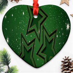 Starchristmas Heart Ornament (two Sides) by nateshop