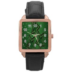 Starchristmas Rose Gold Leather Watch  by nateshop