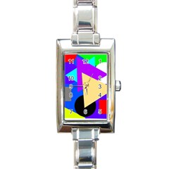 Shape Colorful Creativity Abstract Pattern Rectangle Italian Charm Watch by Ravend