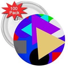 Shape Colorful Creativity Abstract Pattern 3  Buttons (100 Pack)  by Ravend