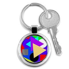 Shape Colorful Creativity Abstract Pattern Key Chain (round) by Ravend