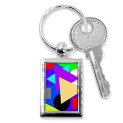 Shape Colorful Creativity Abstract Pattern Key Chain (rectangle) by Ravend