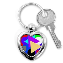 Shape Colorful Creativity Abstract Pattern Key Chain (heart) by Ravend