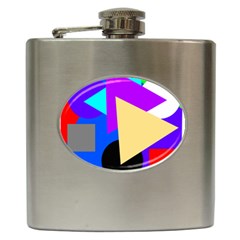 Shape Colorful Creativity Abstract Pattern Hip Flask (6 Oz) by Ravend