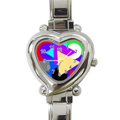 Shape Colorful Creativity Abstract Pattern Heart Italian Charm Watch by Ravend