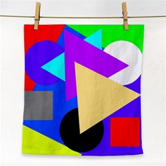 Shape Colorful Creativity Abstract Pattern Face Towel by Ravend