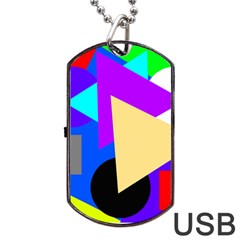 Shape Colorful Creativity Abstract Pattern Dog Tag Usb Flash (two Sides)