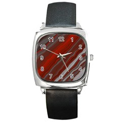 Colored Pattern Bokeh Blurred Blur Square Metal Watch by Ravend