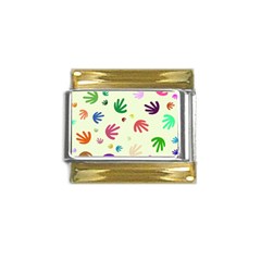 Doodle Squiggles Colorful Pattern Gold Trim Italian Charm (9mm)