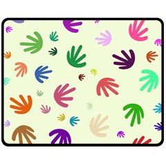 Doodle Squiggles Colorful Pattern Double Sided Fleece Blanket (medium)  by Ravend