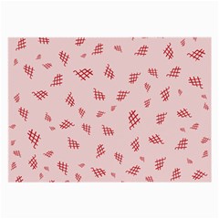 Grid Pattern Red Background Large Glasses Cloth (2 Sides) by Ravend