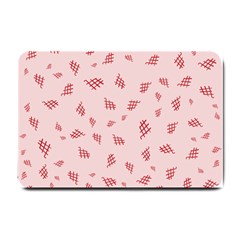 Grid Pattern Red Background Small Doormat by Ravend