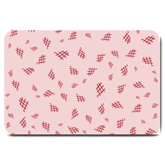 Grid Pattern Red Background Large Doormat by Ravend