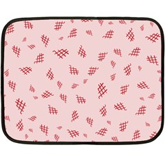 Grid Pattern Red Background Fleece Blanket (mini) by Ravend