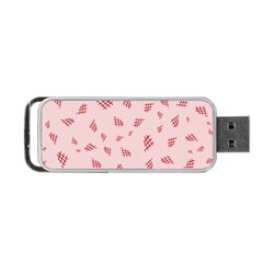 Grid Pattern Red Background Portable Usb Flash (one Side) by Ravend