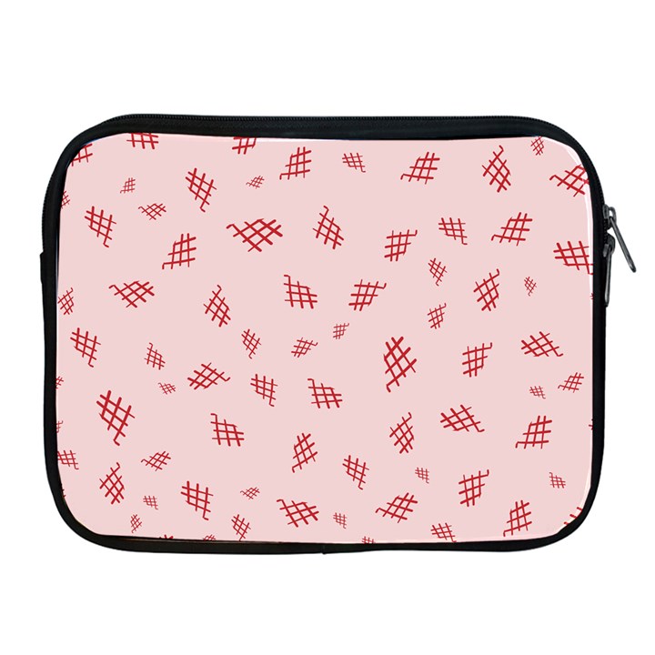 Grid Pattern Red Background Apple iPad 2/3/4 Zipper Cases