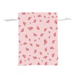 Grid Pattern Red Background Lightweight Drawstring Pouch (L) Back