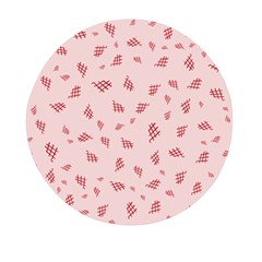 Grid Pattern Red Background Mini Round Pill Box (pack Of 3) by Ravend