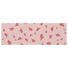 Grid Pattern Red Background Banner And Sign 9  X 3 