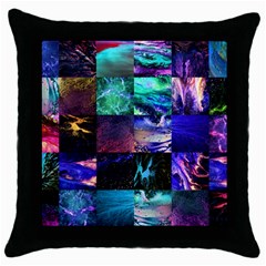 Patchwork Decorative Decor Tile Throw Pillow Case (black) by Ravend