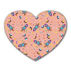 Rocket Ship Rocket Spaceship Heart Mousepad by Ravend