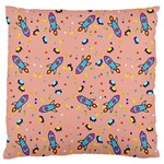 Rocket Ship Rocket Spaceship Large Flano Cushion Case (One Side) Front