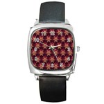 Background Pattern Icon Design Square Metal Watch Front