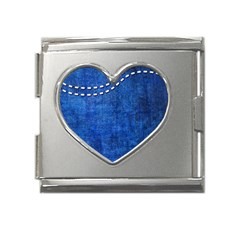 Background-jeans  Mega Link Heart Italian Charm (18mm)