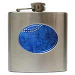 Background-jeans  Hip Flask (6 oz) Front