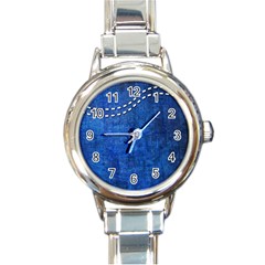 Background-jeans  Round Italian Charm Watch by nateshop