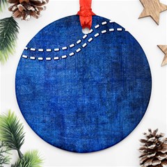 Background-jeans  Round Ornament (two Sides)