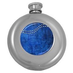 Background-jeans  Round Hip Flask (5 Oz) by nateshop