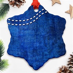 Background-jeans  Snowflake Ornament (two Sides) by nateshop