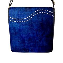 Background-jeans  Flap Closure Messenger Bag (l) by nateshop