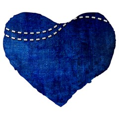 Background-jeans  Large 19  Premium Flano Heart Shape Cushions by nateshop