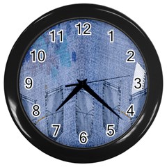 Background-jeans Wall Clock (black)