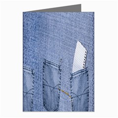 Background-jeans Greeting Cards (pkg Of 8)