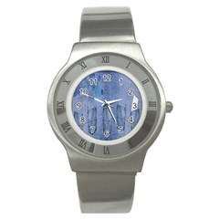 Background-jeans Stainless Steel Watch by nateshop