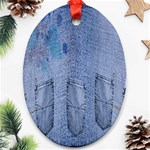 Background-jeans Oval Ornament (Two Sides) Front